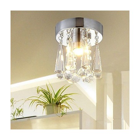 Lámpara empotrada moderna de cristal de 1 luz con forma de corona Lámpara empotrada moderna de cristal de 1 luz con forma de corona