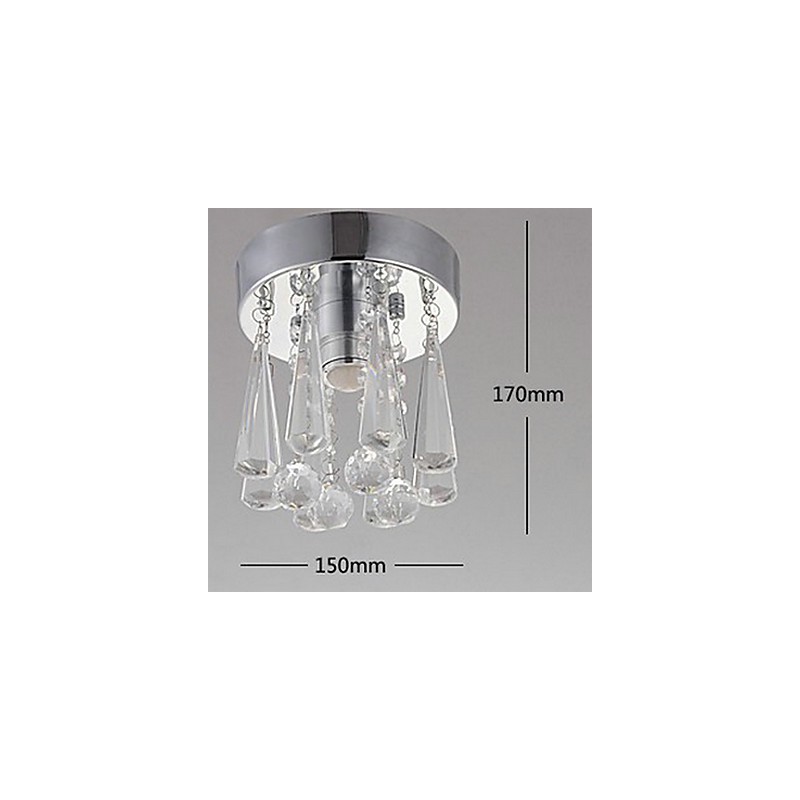 Lámpara empotrada moderna de cristal de 1 luz con forma de corona