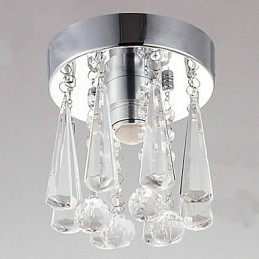 Lámpara empotrada moderna de cristal de 1 luz con forma de corona