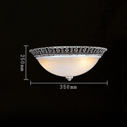 Lámpara de techo de color marrón oscuro con diseño de resina de vidrio tallado, estilo clásico europeo