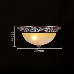 Lámpara de techo de cristal blanco y amarillo, resina, talla plateada, estilo clásico europeo.