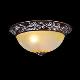 Lámpara de techo de cristal blanco y amarillo, resina, talla plateada, estilo clásico europeo.