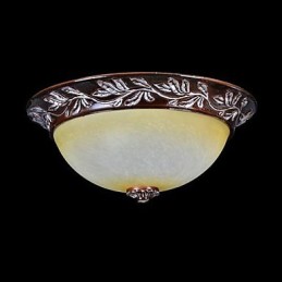 Lámpara de techo de cristal blanco y amarillo, resina, talla plateada, estilo clásico europeo.