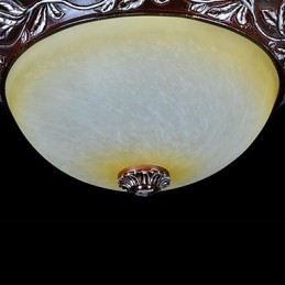 Lámpara de techo de cristal blanco y amarillo, resina, talla plateada, estilo clásico europeo.