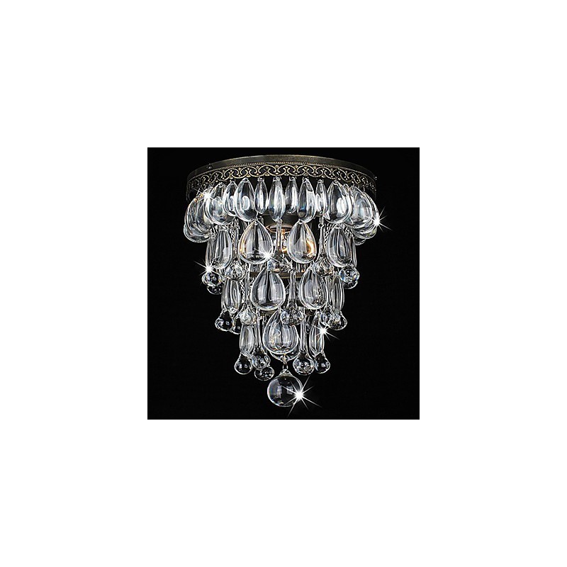Lámpara de techo de cristal de 1 luz, estilo vintage, de hierro galvanizado