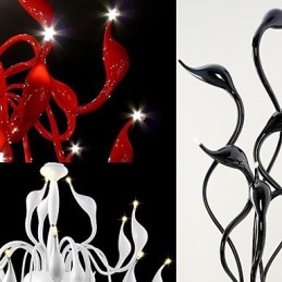 Lámpara colgante de araña de metal con pintura contemporánea moderna