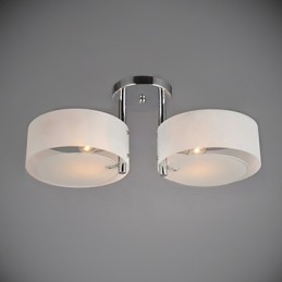 Lámpara de techo moderna contemporánea de 2 luces de metal con montaje empotrado