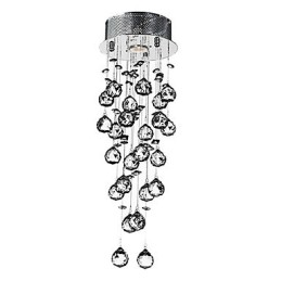 Lámpara de techo de cristal de 1 luz moderna con acabado galvanizado en hierro
