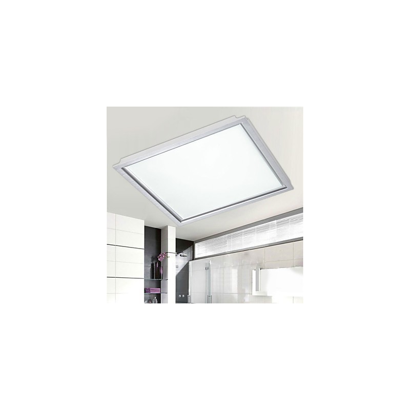 Lámpara de techo integrada con panel y borde blanco