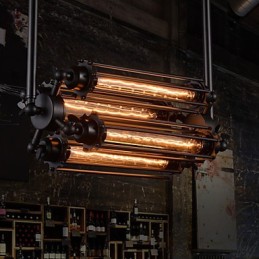 Lámpara de araña de metal galvanizado estilo rústico retro mini