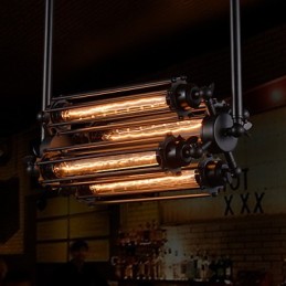 Lámpara de araña de metal galvanizado estilo rústico retro mini