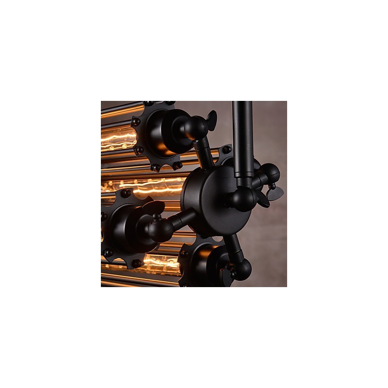 Lámpara de araña de metal galvanizado estilo rústico retro mini