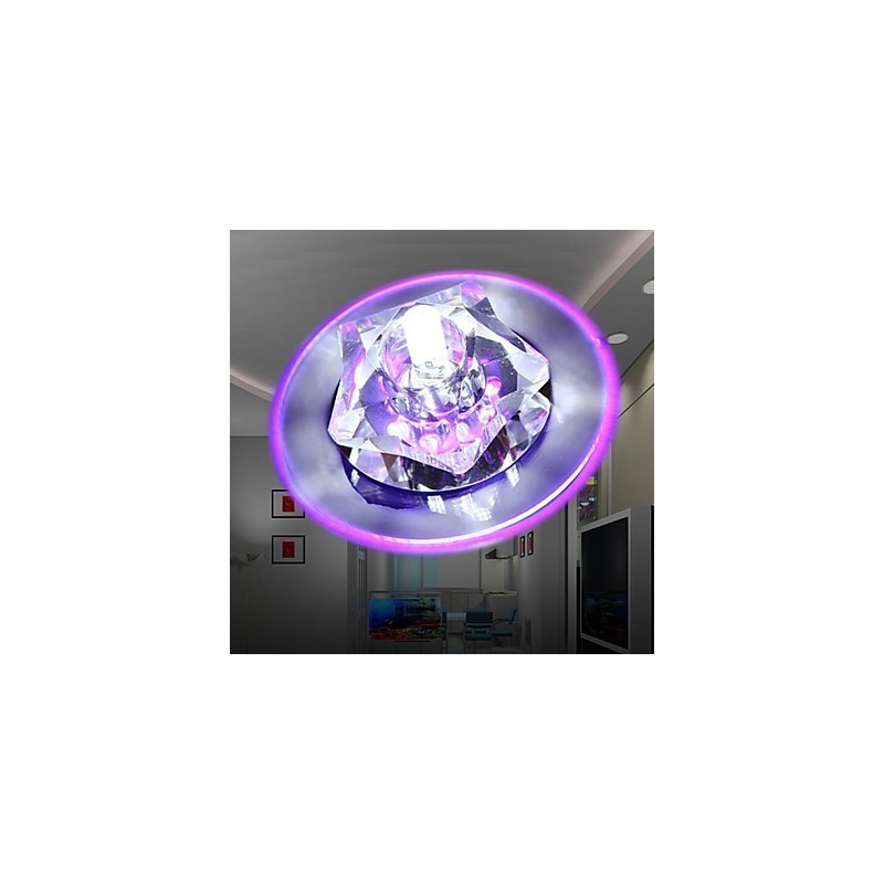 Lámpara de techo empotrada de cristal cromado contemporáneo moderno