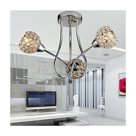 Lámpara colgante empotrada de metal galvanizado con cristal clásico tradicional contemporáneo moderno Lámpara colgante empotrada de metal galvanizado con cristal clásico tradicional contemporáneo moderno