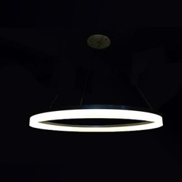 Lámpara colgante redonda moderna de acrílico, iluminación de lujo, luces de techo de un solo anillo.