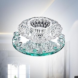 Lámpara empotrada moderna de metal cromado estilo mini de cristal contemporáneo