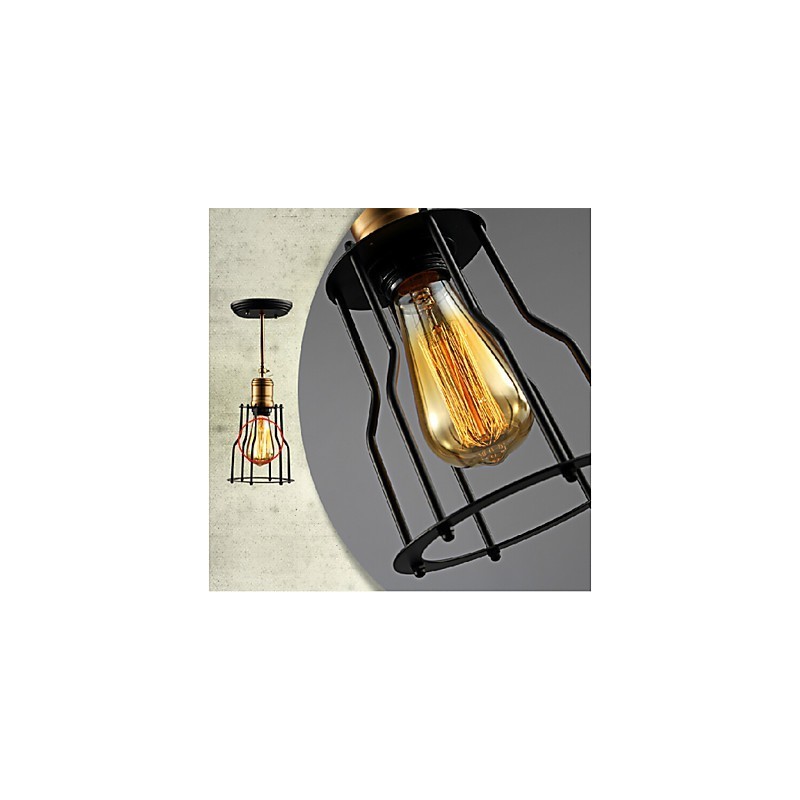 Lámpara empotrada tradicional clásica rústica estilo cabaña vintage retro estilo campestre metal