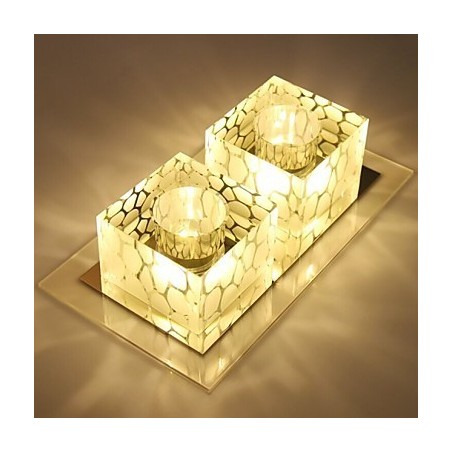 Lámpara de techo de cristal de 27 x 15 x 5 cm, foco SMD de 6 W, lámpara creativa, tubo de luz, luz de cúpula de colores. Lámpara de techo de cristal de 27 x 15 x 5 cm, foco SMD de 6 W, lámpara creativa, tubo de luz, luz de cúpula de colores.