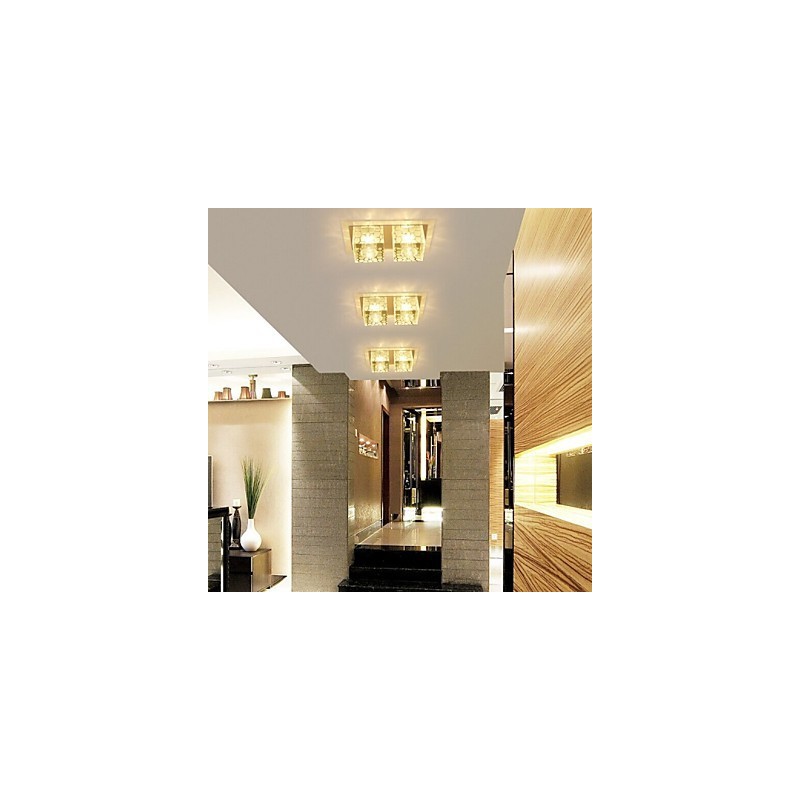 Lámpara de techo de cristal de 27 x 15 x 5 cm, foco SMD de 6 W, lámpara creativa, tubo de luz, luz de cúpula de colores.