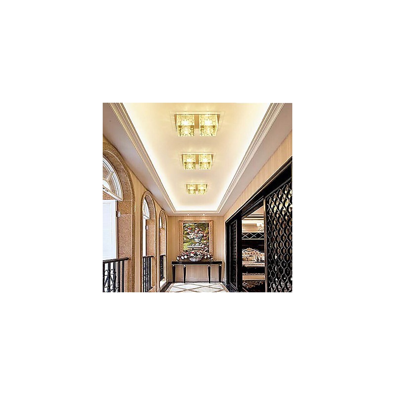 Lámpara de techo de cristal de 27 x 15 x 5 cm, foco SMD de 6 W, lámpara creativa, tubo de luz, luz de cúpula de colores.