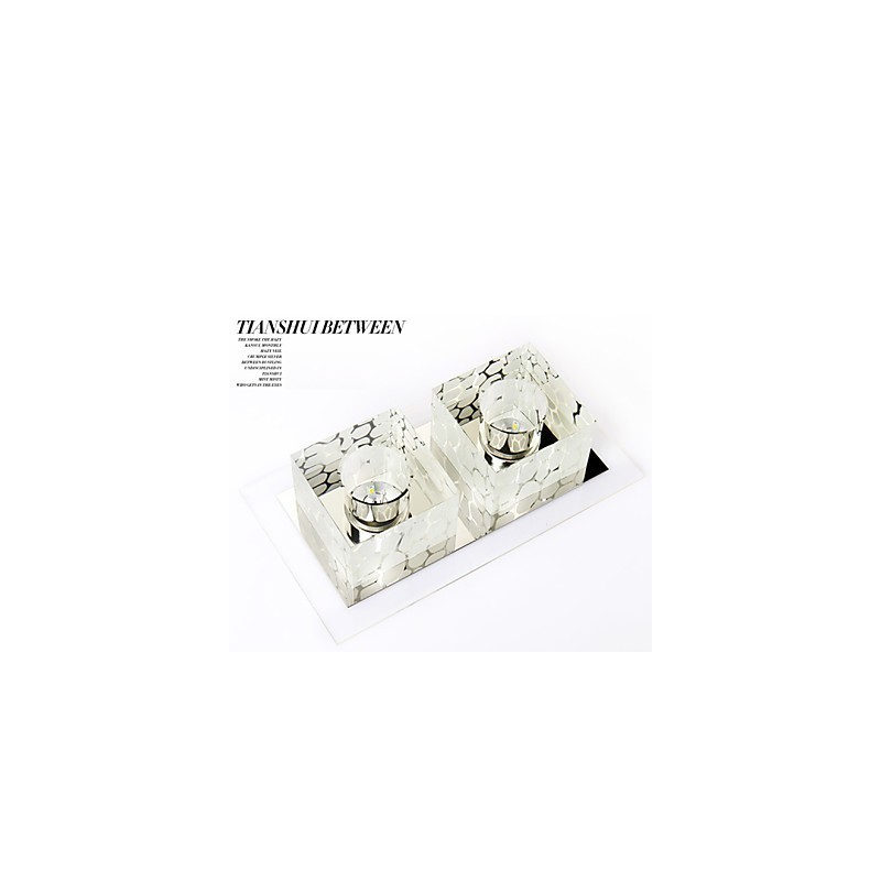 Lámpara de techo de cristal de 27 x 15 x 5 cm, foco SMD de 6 W, lámpara creativa, tubo de luz, luz de cúpula de colores.