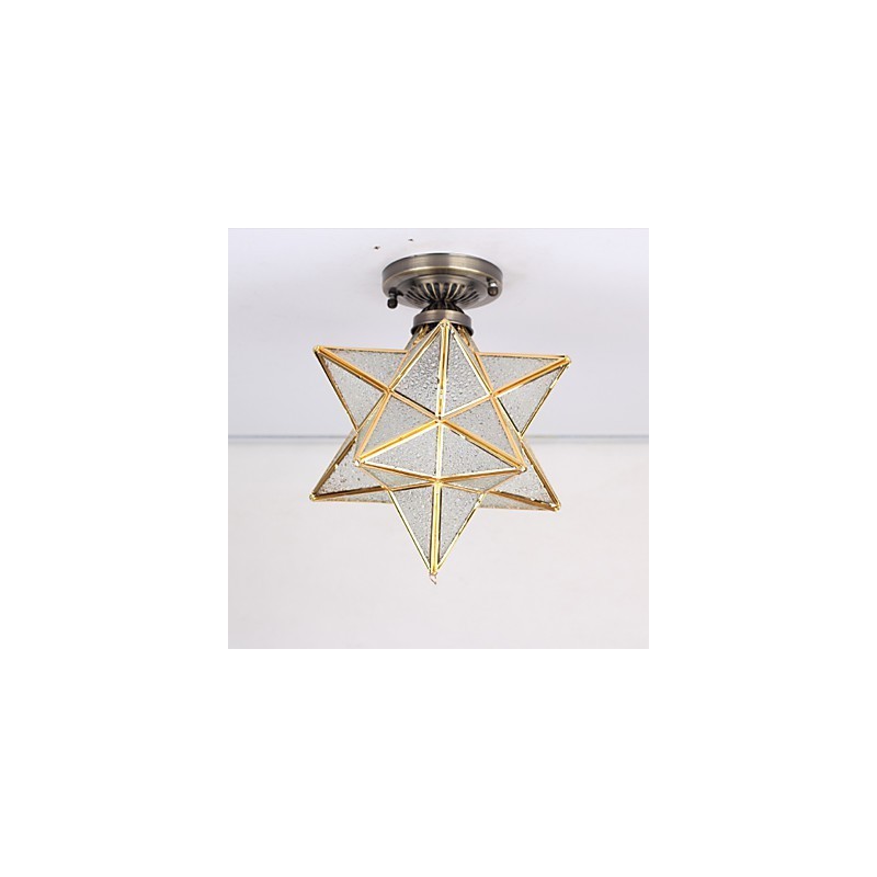 Estrellas de vitrales de artes creativas rurales europeas para absorber la luz de la lámpara de cúpula