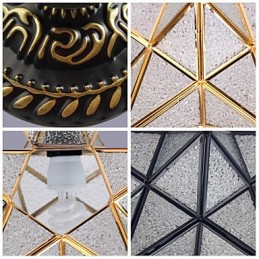 Estrellas de vitrales de artes creativas rurales europeas para absorber la luz de la lámpara de cúpula