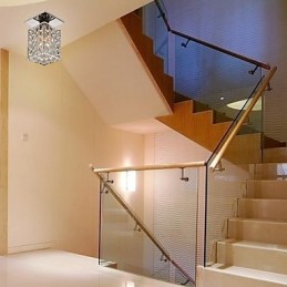 Lámpara empotrada moderna contemporánea de metal galvanizado y cristal