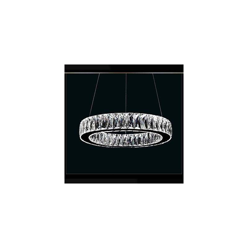 Lámparas de araña de cristal modernas con anillos individuales K9, lámparas de techo de cristal grandes para interiores