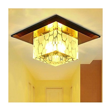Mini lámpara de techo de cristal, foco de 3 W, lámpara creativa, tubo de luz, luz de cúpula cuadrada de colores. Mini lámpara de techo de cristal, foco de 3 W, lámpara creativa, tubo de luz, luz de cúpula cuadrada de colores.