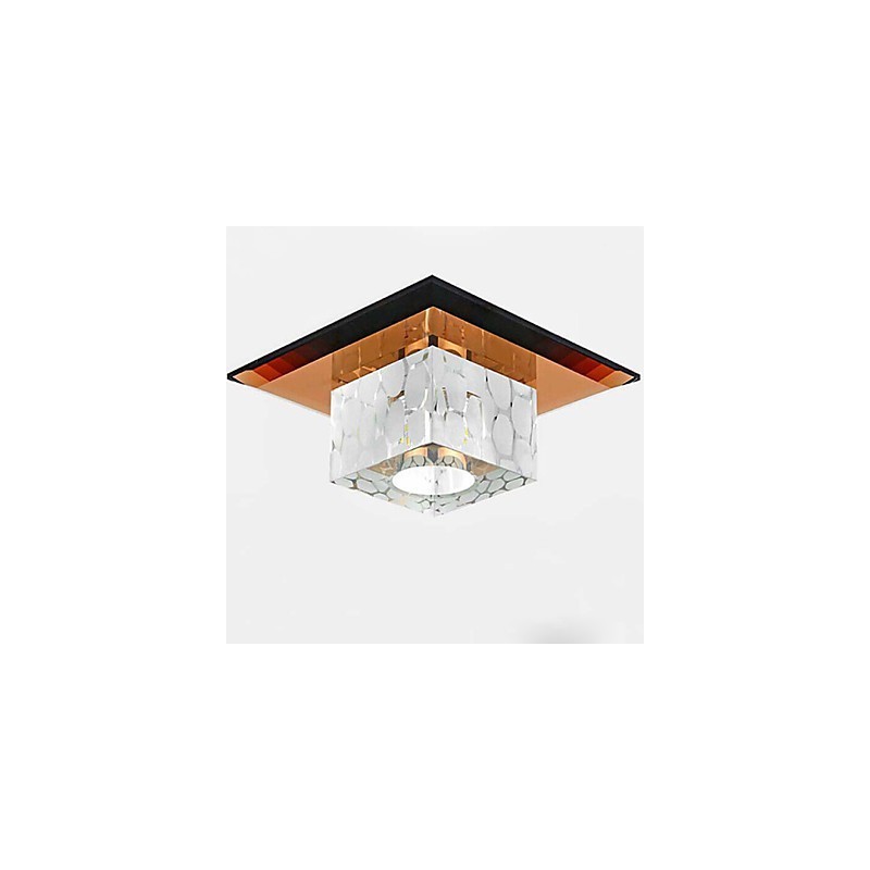Mini lámpara de techo de cristal, foco de 3 W, lámpara creativa, tubo de luz, luz de cúpula cuadrada de colores.