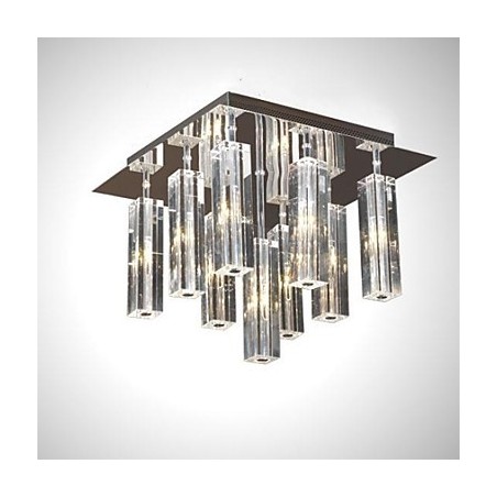 Lámpara de techo moderna contemporánea de metal cromado y cristal Lámpara de techo moderna contemporánea de metal cromado y cristal