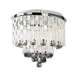 Lámpara de cristal semiempotrada con 8 luces
