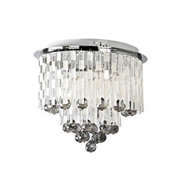 Lámpara de cristal semiempotrada con 8 luces