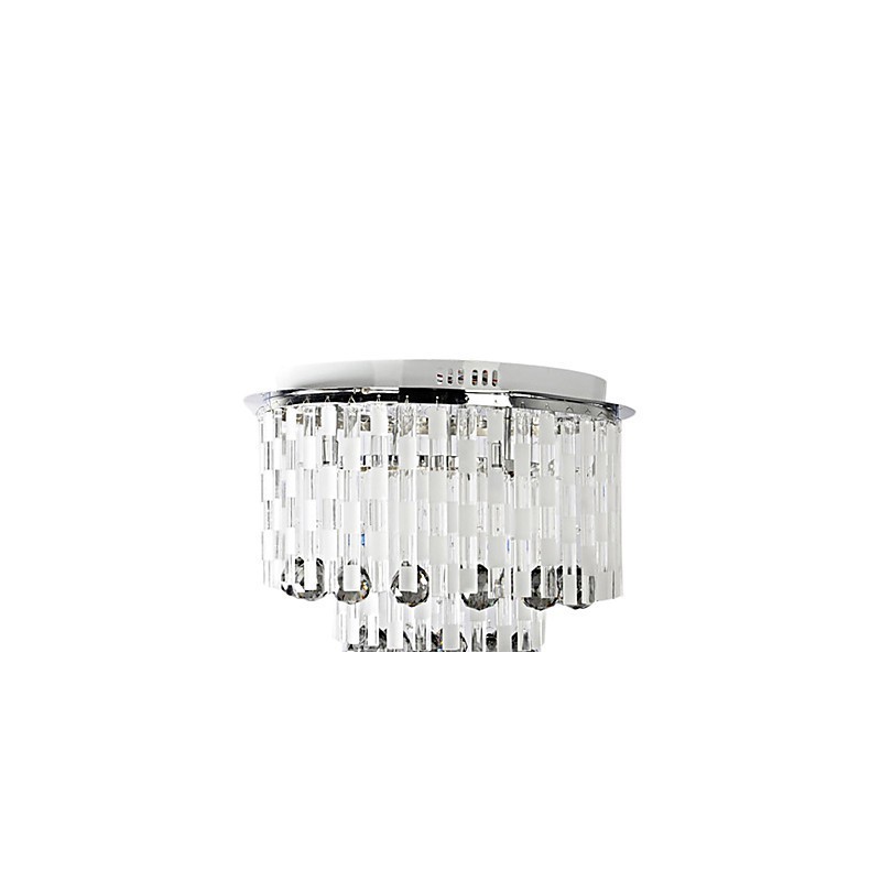 Lámpara de cristal semiempotrada con 8 luces