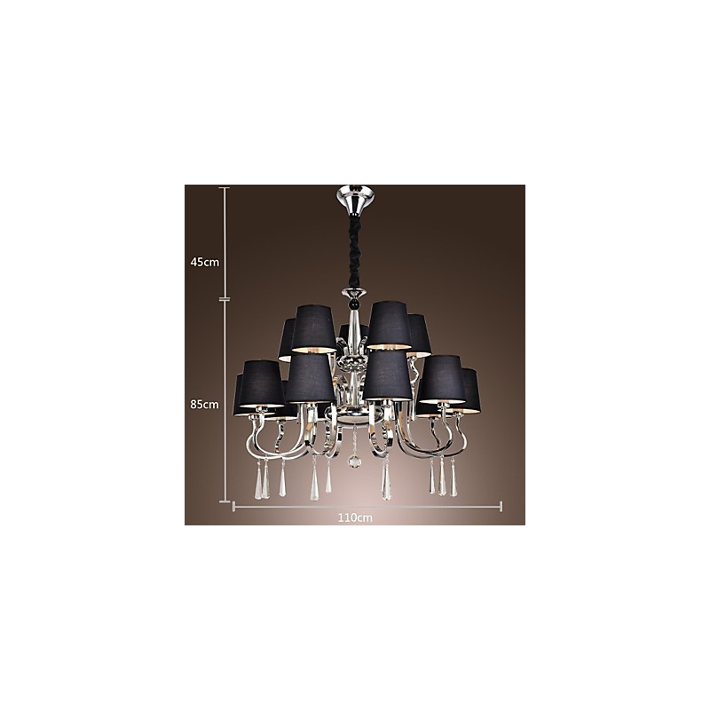 Lámpara de araña moderna, contemporánea, tradicional, clásica, rústica, estilo cabaña, vintage, estilo isla de campo, de metal cromado
