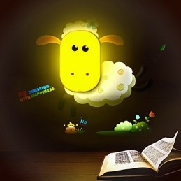 Lámpara de pared para niños con luz nocturna pequeña, 9 x 6, divertida para jugar con espíritu creativo, control de luz inteligente
