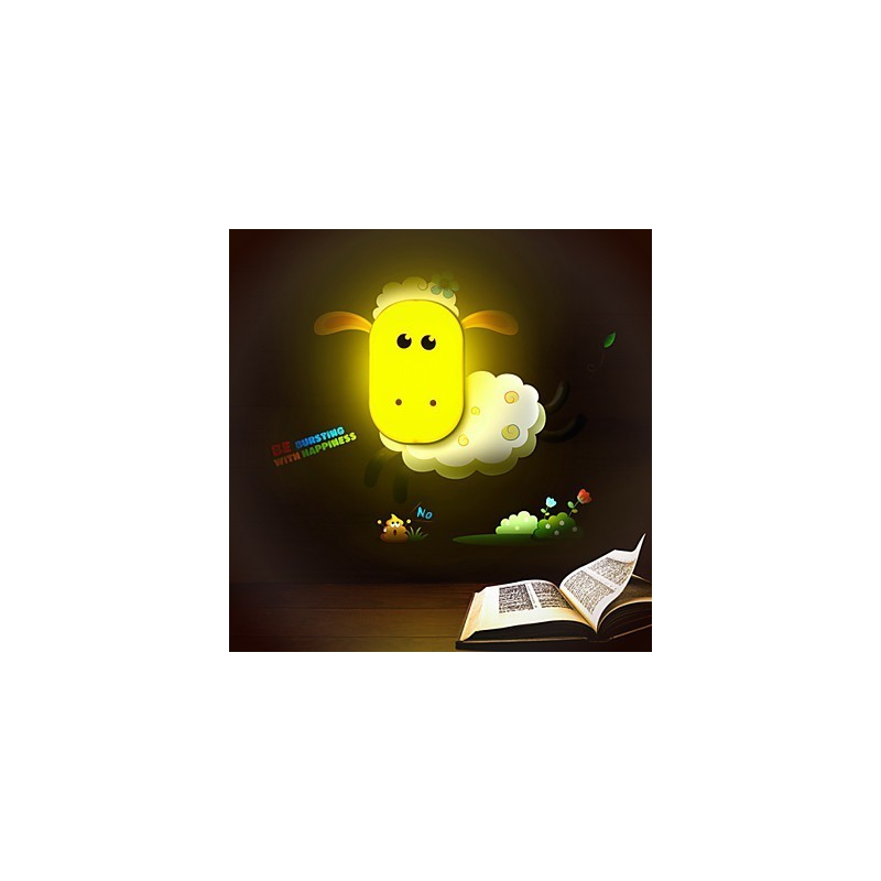 Lámpara de pared para niños con luz nocturna pequeña, 9 x 6, divertida para jugar con espíritu creativo, control de luz inteligente