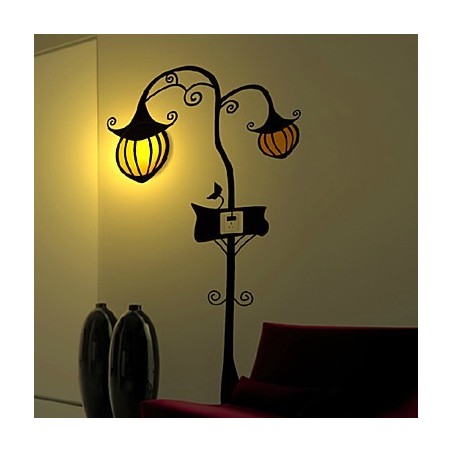 Lámpara de pared de plástico resistente a altas temperaturas con forma de calabaza, luz y papel tapiz 3D creativo. Lámpara de pared de plástico resistente a altas temperaturas con forma de calabaza, luz y papel tapiz 3D creativo.