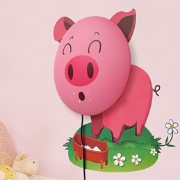 Lámpara de pared de plástico resistente a altas temperaturas con efecto cerdo, que puede quitar el papel tapiz 3D creativo hasta 10 °C.