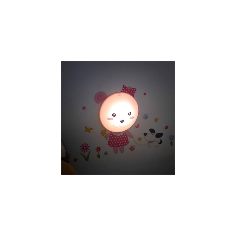 Pegatinas de pared con luz de oso, lámpara de pared con adorno de inducción eléctrica inteligente activada