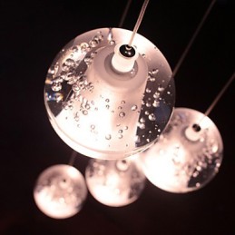 Lámpara colgante moderna G4 Retroifit de 7 luces con cristal cromado para escaleras.