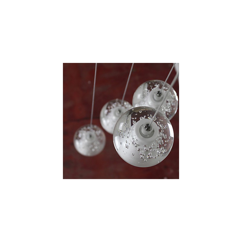 Lámpara colgante moderna G4 Retroifit de 7 luces con cristal cromado para escaleras.