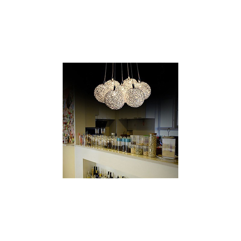 Lámpara colgante moderna de 7 luces para decoración del hogar, de aluminio.