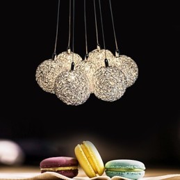 Lámpara colgante moderna de 7 luces para decoración del hogar, de aluminio.