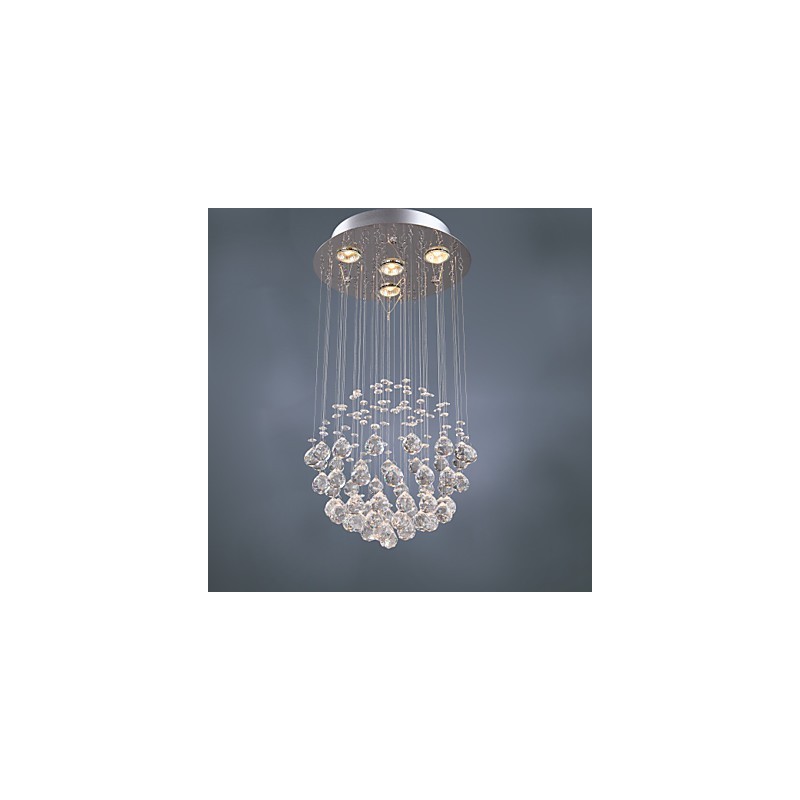 Lámpara de araña de cristal moderna de lujo de 4 luces