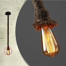 Lámpara de cuerda de cáñamo creativa con 1 luz DIY