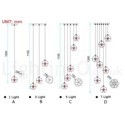 Lámpara colgante de bola de cristal Meteorer de Creative Engineering Stage