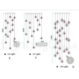 Lámpara colgante de bola de cristal Meteorer de Creative Engineering Stage