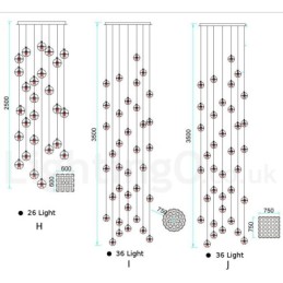 Lámpara colgante de bola de cristal Meteorer de Creative Engineering Stage